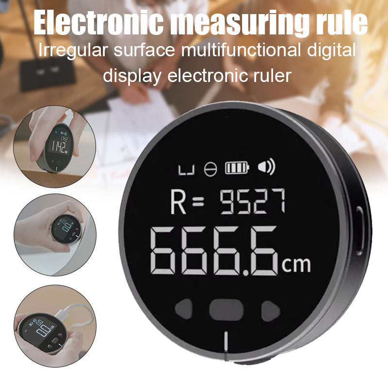 Digitalt Måttband / Elektronisk Linjal med LCD och Hög Precision