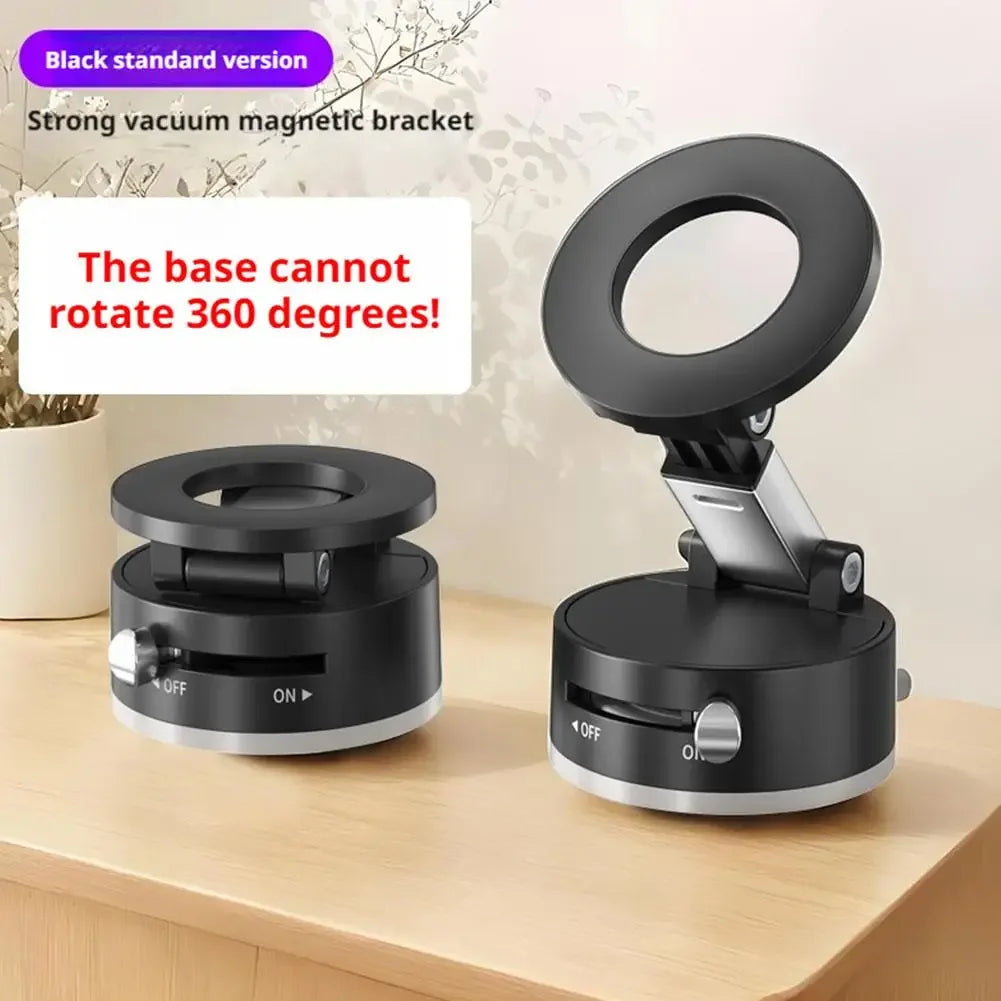 360° Magnetisk Mobilhållare med Vakuumsugkopp – För Bil, Gym, Spegel & Släta Ytor
