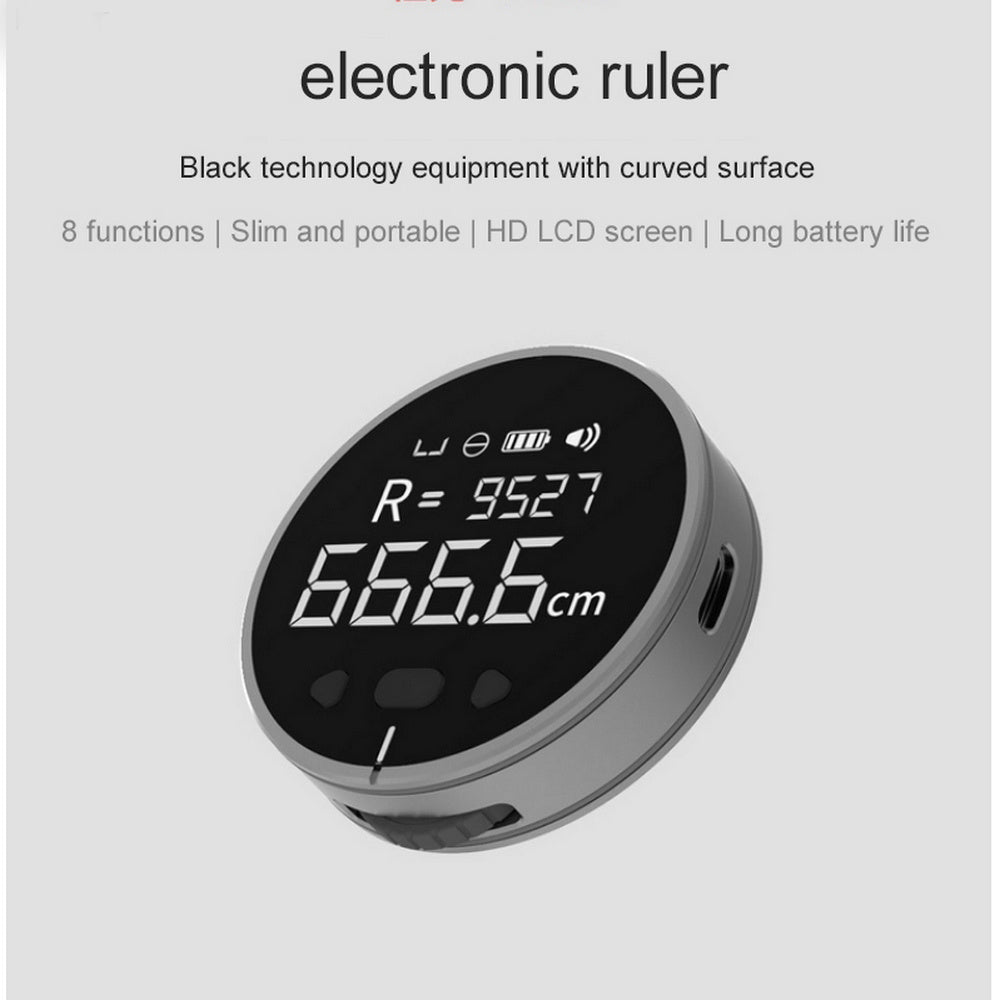 Digitalt Måttband / Elektronisk Linjal med LCD och Hög Precision